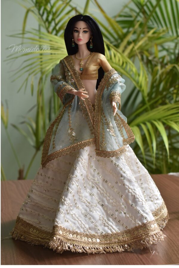 Kriti Doll ( white embroidered lehenga)