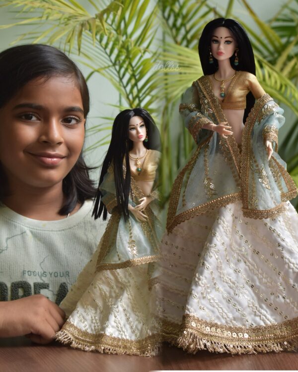 Kriti Doll ( white embroidered lehenga)