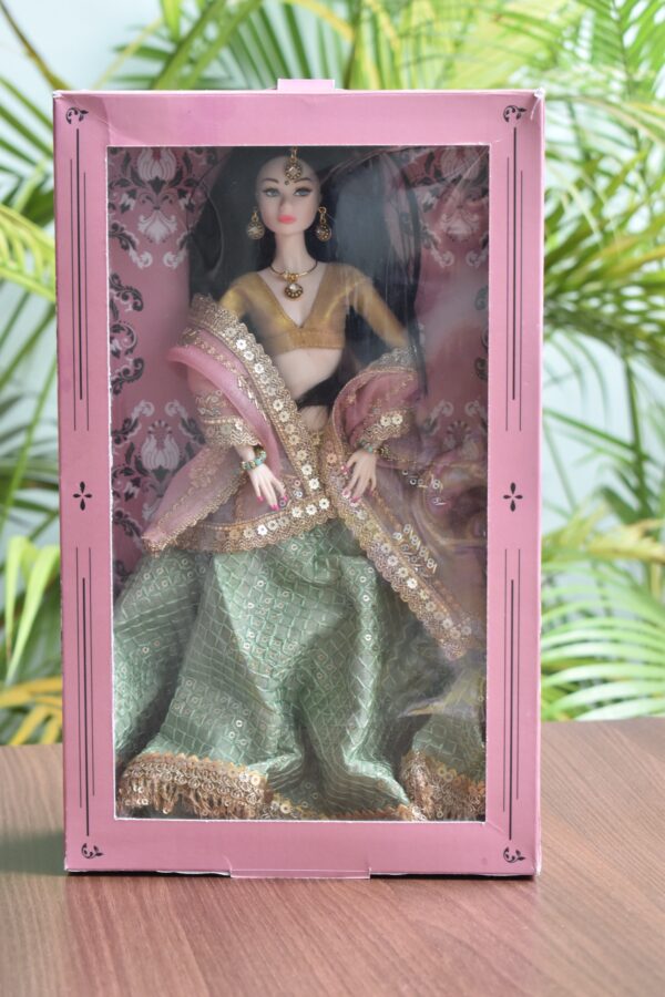 RiA Doll (embroidered green lehenga)