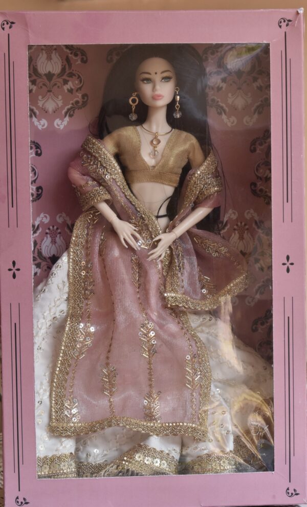 Rose doll (white embroidered lehenga)