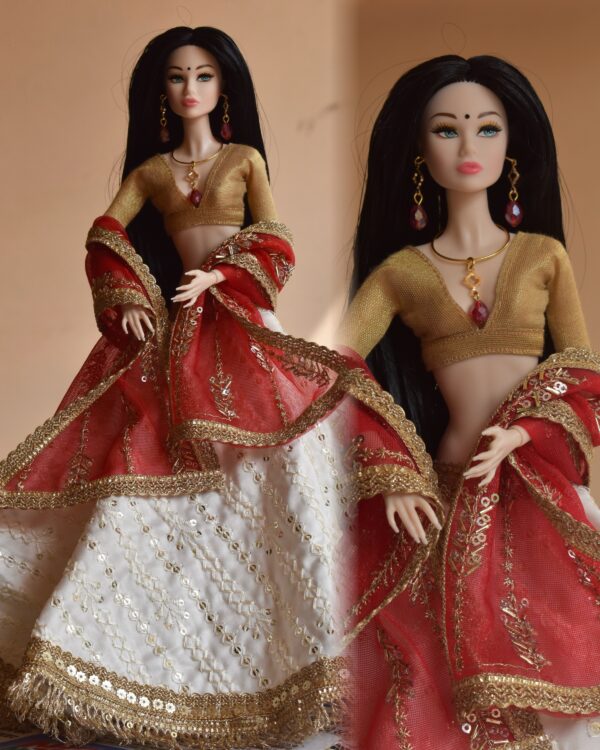 Rani Doll (white embroidered lehenga)