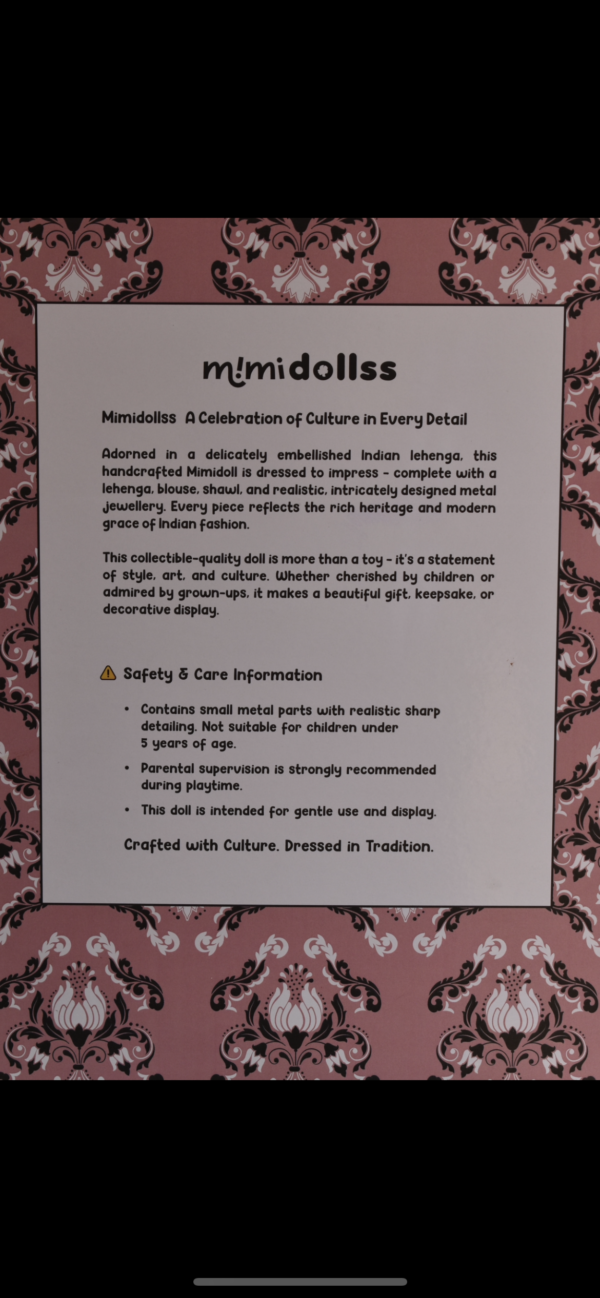 Rose doll (white embroidered lehenga)