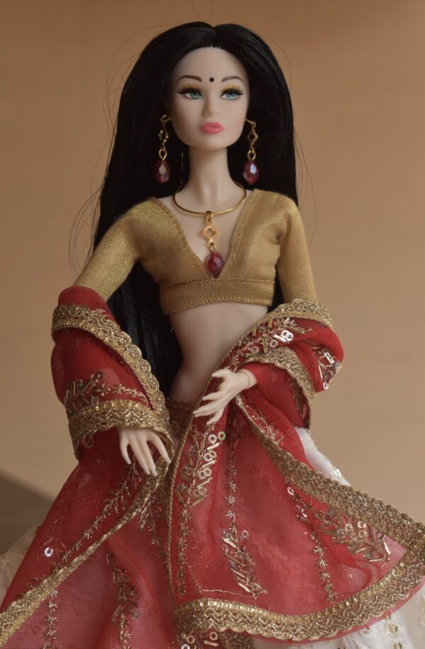 Rani Doll (white embroidered lehenga)