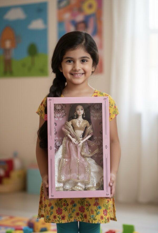 Rose doll (white embroidered lehenga)