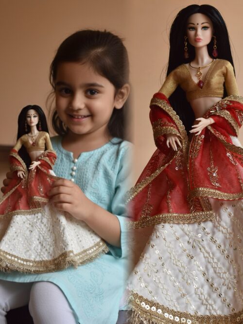 Rani Doll (white embroidered lehenga)