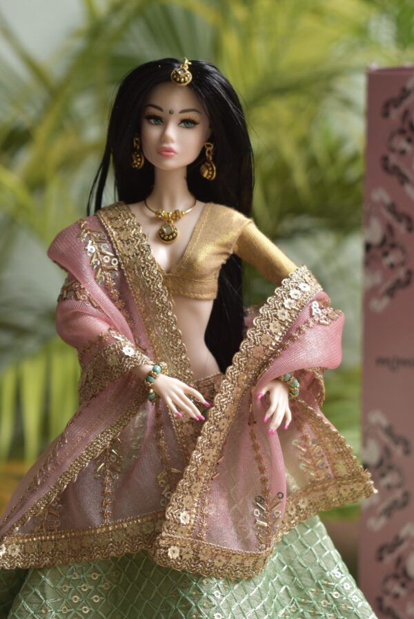 RiA Doll (embroidered green lehenga)