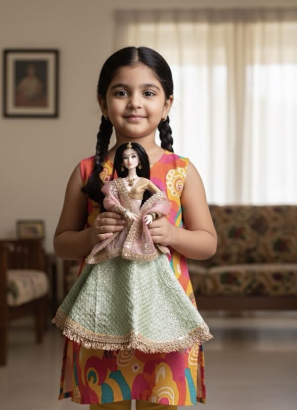 RiA Doll (embroidered green lehenga)