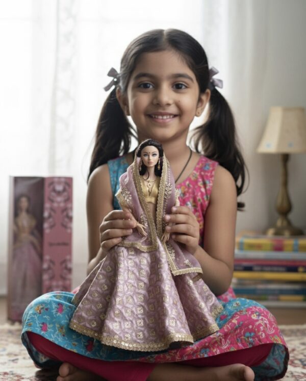 Simran Doll (Embroidered lilac lehenga)