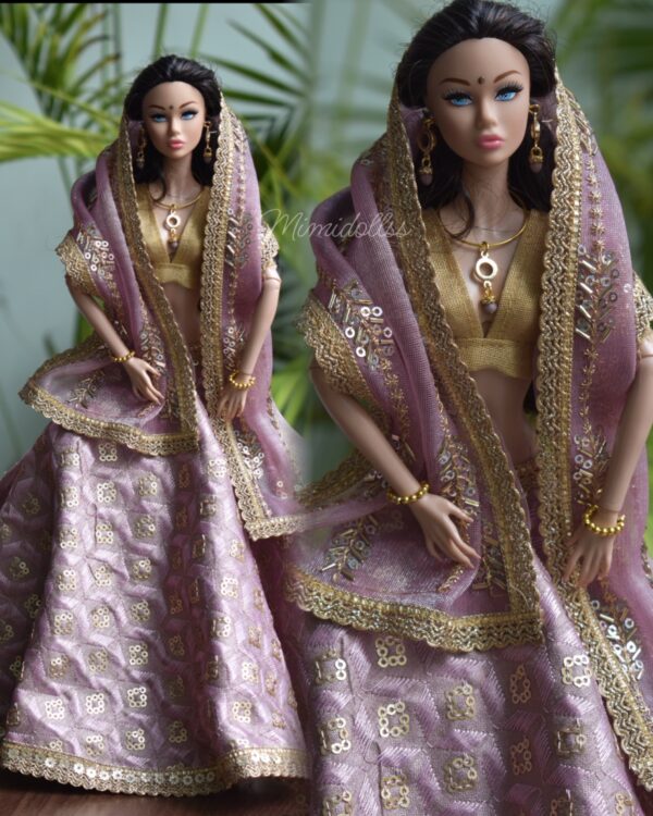 Simran Doll (Embroidered lilac lehenga)
