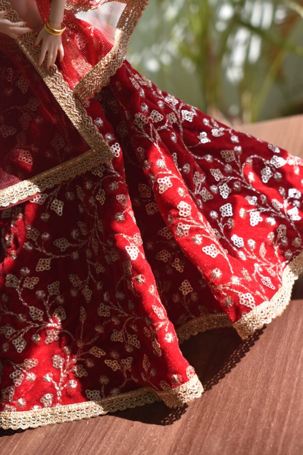 Rashmi Doll (Embroidered maroon bridal lehenga)