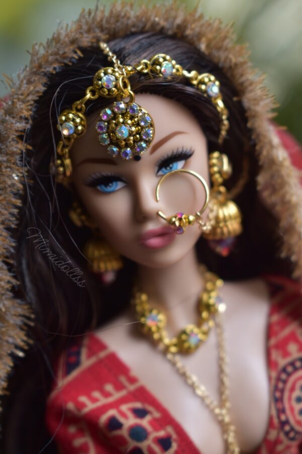 Manjiri Doll (Embellished chunri print lehenga)