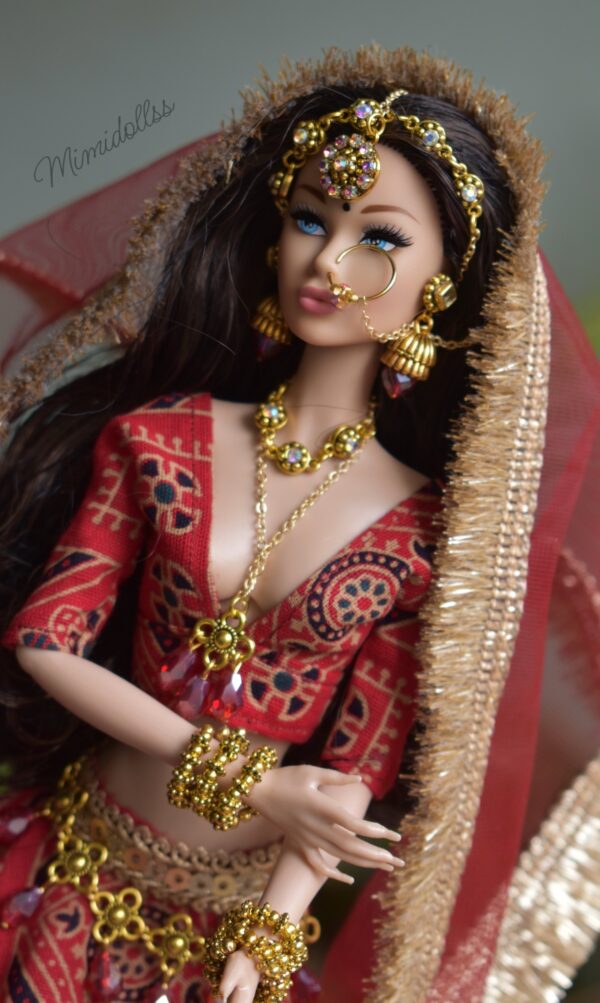Manjiri Doll (Embellished chunri print lehenga)