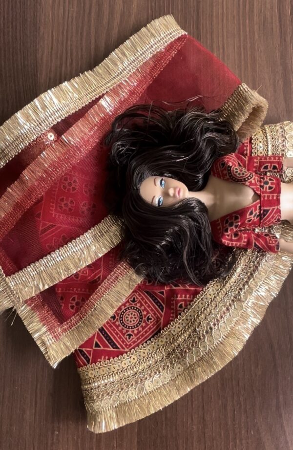 Manjiri Doll (Embellished chunri print lehenga)