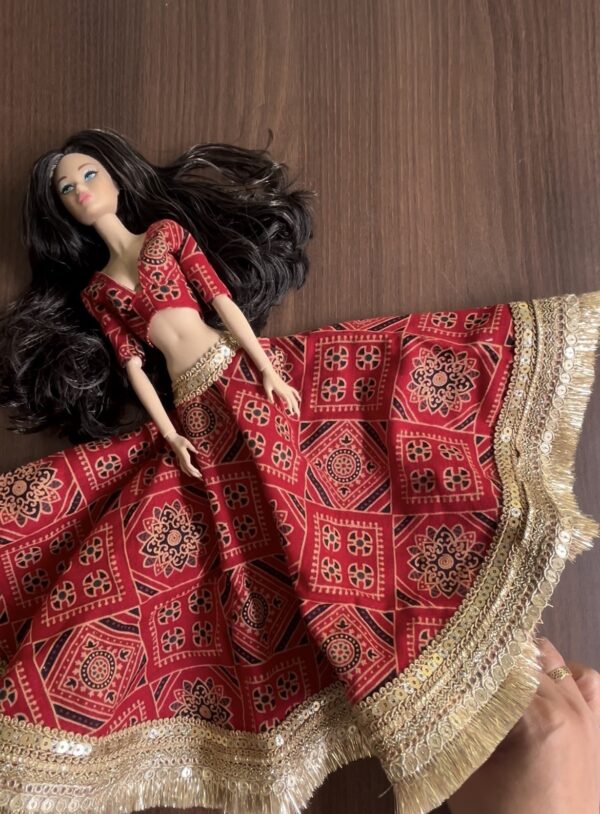 Manjiri Doll (Embellished chunri print lehenga)