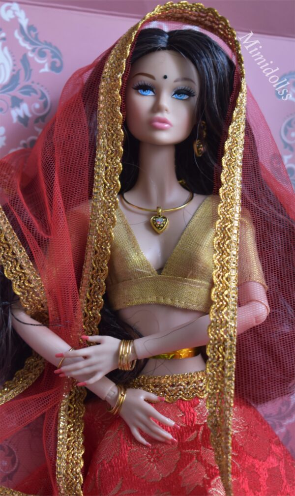 Preeti Doll (Banarasi silk red lehenga)