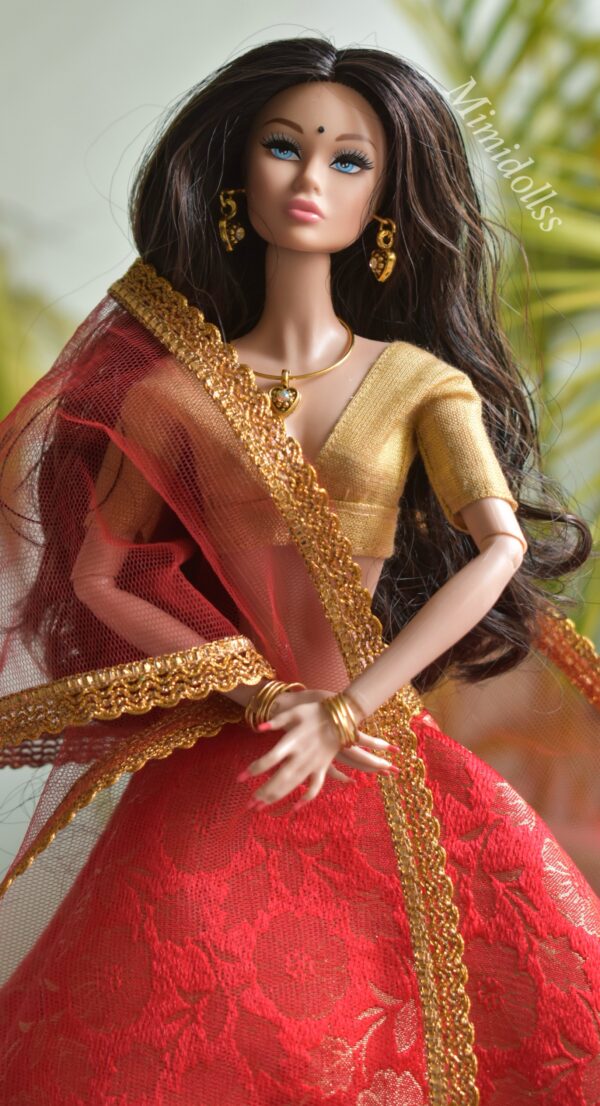 Preeti Doll (Banarasi silk red lehenga)
