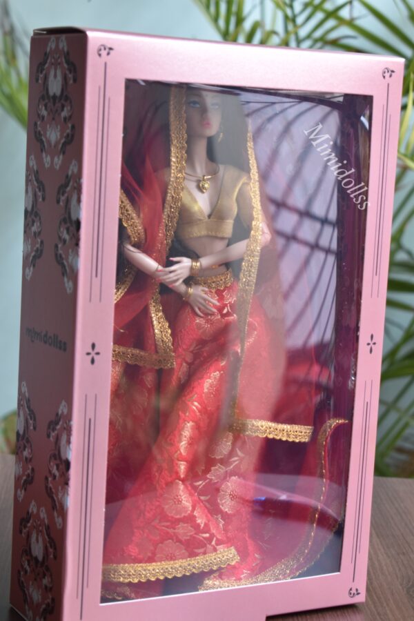 Preeti Doll (Banarasi silk red lehenga)