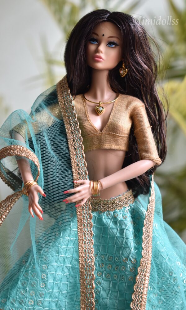 Ruchi Doll (Embroidered turquoise lehenga)