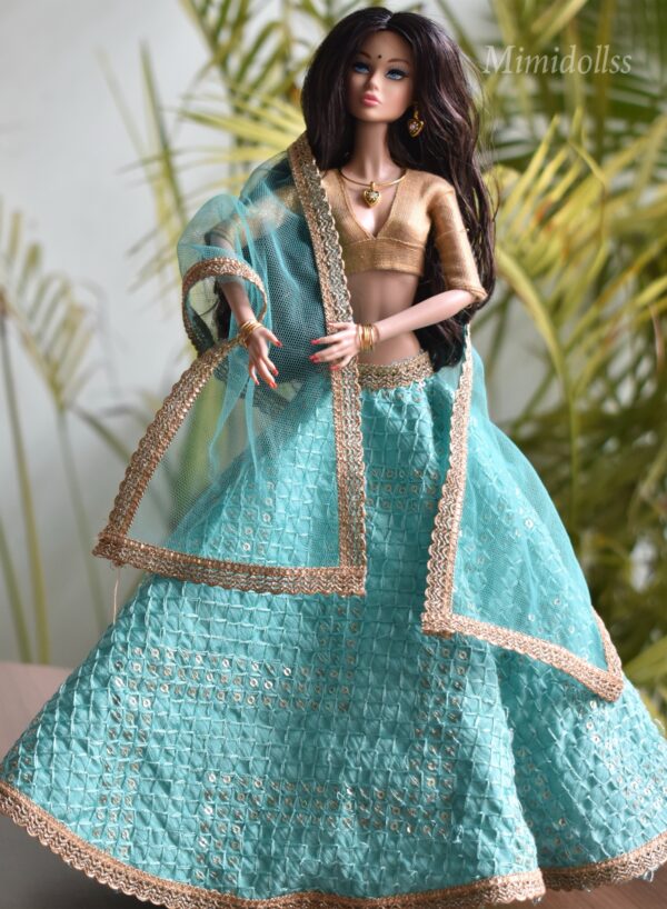 Ruchi Doll (Embroidered turquoise lehenga)