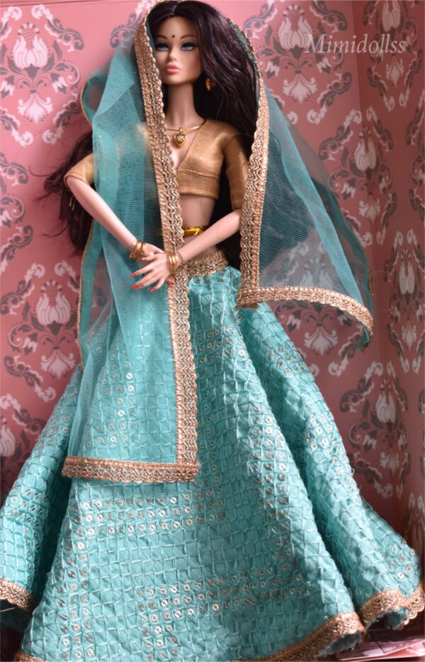 Ruchi Doll (Embroidered turquoise lehenga)