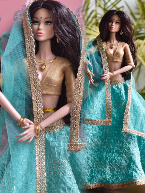 Ruchi Doll (Embroidered turquoise lehenga)