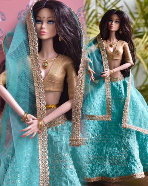Ruchi Doll (Embroidered turquoise lehenga)