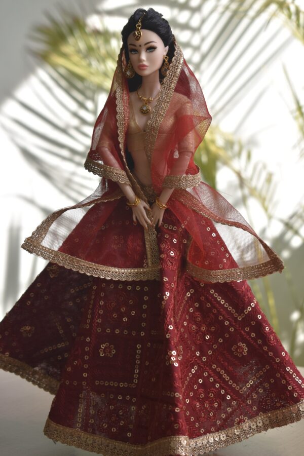 Shreya Doll (Maroon lehenga bride doll)