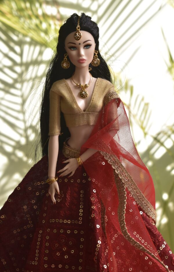 Shreya Doll (Maroon lehenga bride doll)