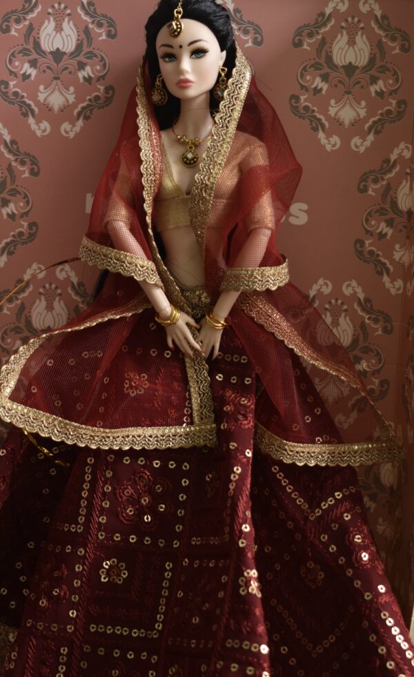 Shreya Doll (Maroon lehenga bride doll)