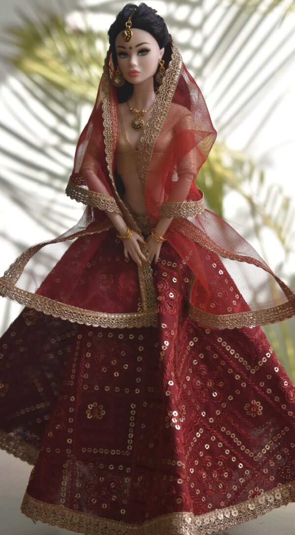 Shreya Doll (Maroon lehenga bride doll)