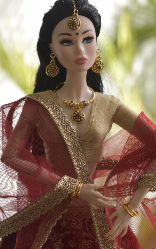 Rashmi Doll (Embroidered maroon bridal lehenga)