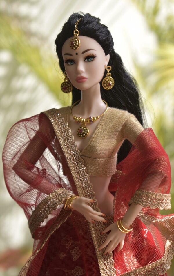 Rashmi Doll (Embroidered maroon bridal lehenga)
