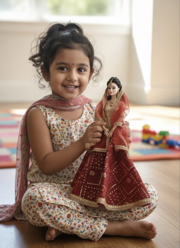 Shreya Doll (Maroon lehenga bride doll)