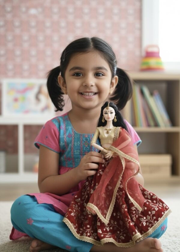 Rashmi Doll (Embroidered maroon bridal lehenga)