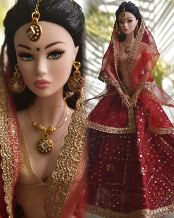 Shreya Doll (Maroon lehenga bride doll)
