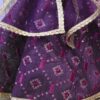 Embroidered wine lehenga with accessories for doll