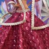 Maroon embroidered lehenga with accessories for doll