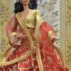 Red bridal lehenga with accessories for doll