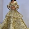 Beige embroidered lehenga with accessories for doll