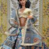 Printed Banarasi silk lehenga with accessories for doll