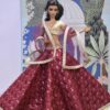 Maroon embroidered lehenga with accessories for doll