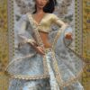 Light embroidered turquoise lehenga with accessories for doll