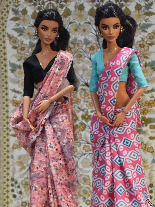 created-by-photogrid-352 A set of 2 sarees with accessories for doll
