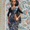 img_0181 Blue block printed cotton saree with accessories for doll