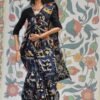 img_0217 Blue kalamkari printed cotton saree with accessories for doll