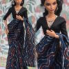 created-by-photogrid-362 Blue block printed cotton saree with accessories for doll