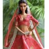 Red festive lehenga for Barbie doll