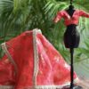 Red festive lehenga for Barbie doll