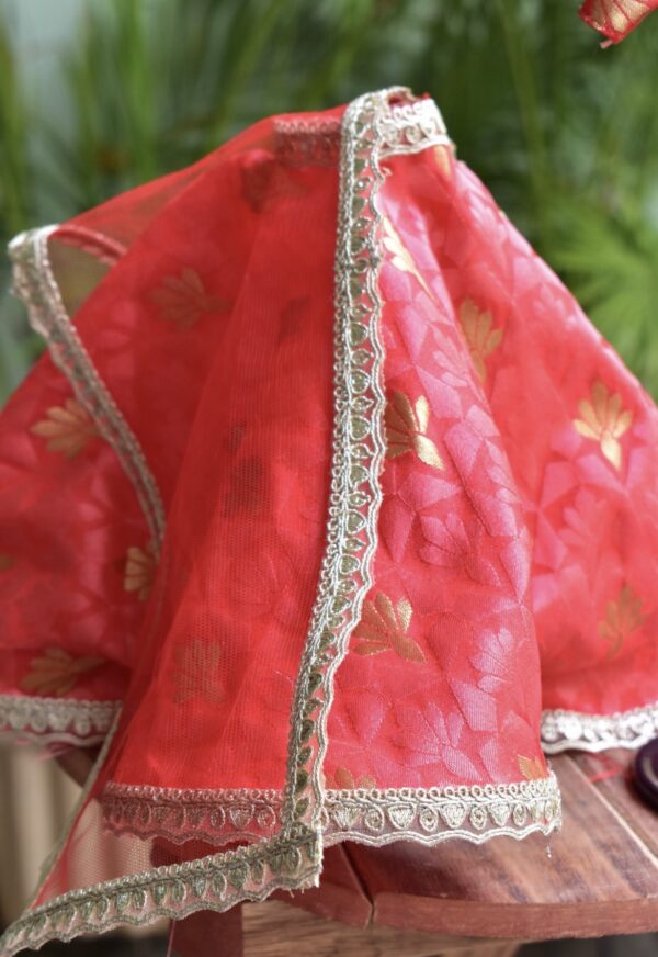 Red festive lehenga for Barbie doll