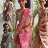 A set of 4 sarees for Barbie doll with jewellery